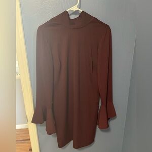 Gabrielle Union high neck tie mini dress